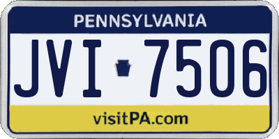 PA license plate JVI7506