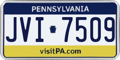 PA license plate JVI7509