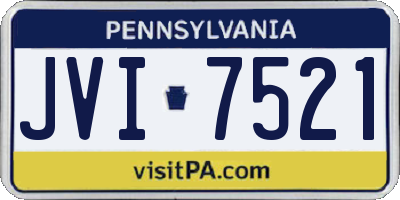 PA license plate JVI7521