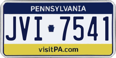 PA license plate JVI7541
