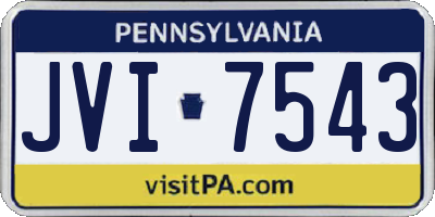 PA license plate JVI7543