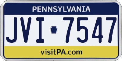 PA license plate JVI7547