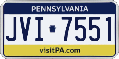 PA license plate JVI7551