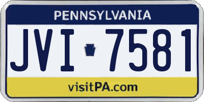 PA license plate JVI7581