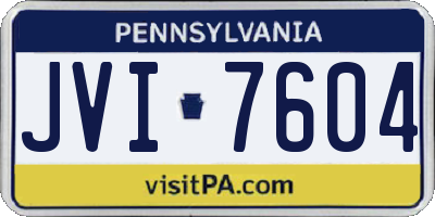 PA license plate JVI7604