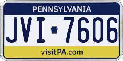 PA license plate JVI7606