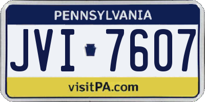 PA license plate JVI7607