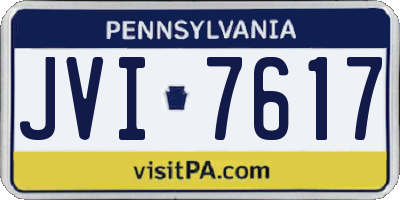PA license plate JVI7617