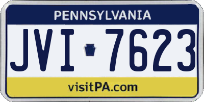 PA license plate JVI7623