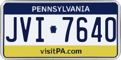 PA license plate JVI7640