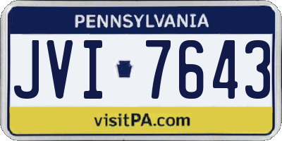 PA license plate JVI7643