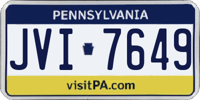 PA license plate JVI7649