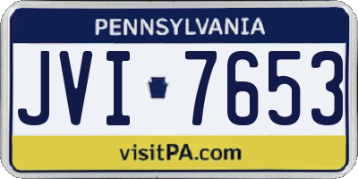 PA license plate JVI7653