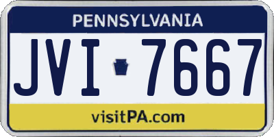 PA license plate JVI7667