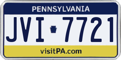 PA license plate JVI7721