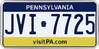 PA license plate JVI7725