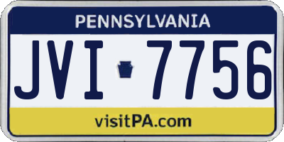 PA license plate JVI7756