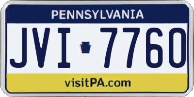 PA license plate JVI7760