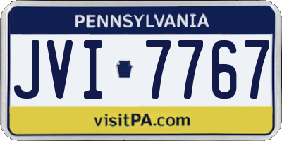 PA license plate JVI7767