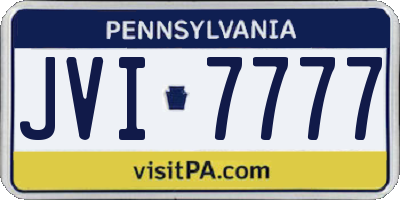 PA license plate JVI7777