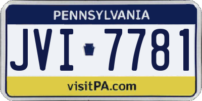 PA license plate JVI7781