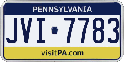 PA license plate JVI7783