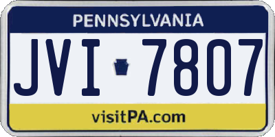 PA license plate JVI7807
