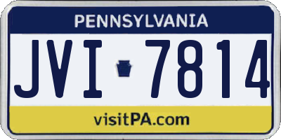 PA license plate JVI7814