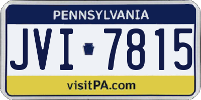 PA license plate JVI7815