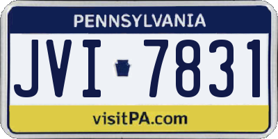 PA license plate JVI7831