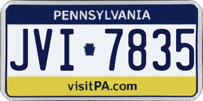PA license plate JVI7835