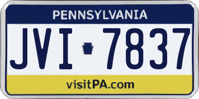 PA license plate JVI7837
