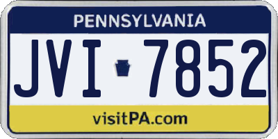 PA license plate JVI7852
