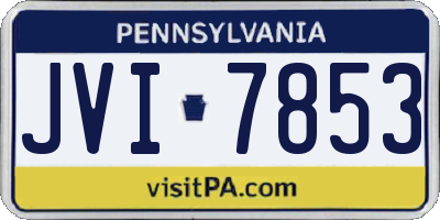PA license plate JVI7853