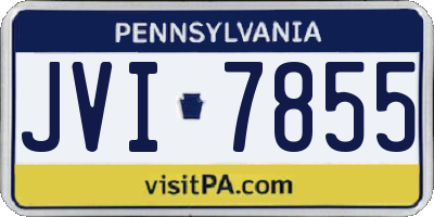 PA license plate JVI7855