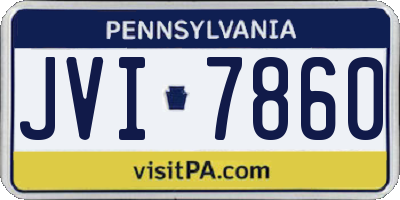 PA license plate JVI7860