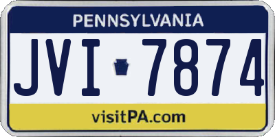 PA license plate JVI7874