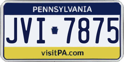 PA license plate JVI7875