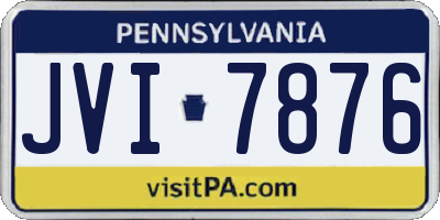 PA license plate JVI7876