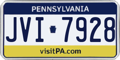 PA license plate JVI7928