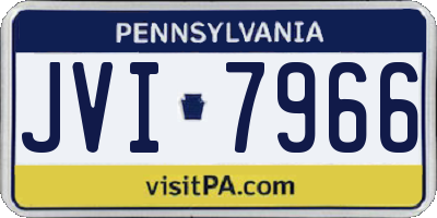 PA license plate JVI7966