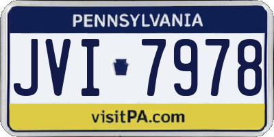 PA license plate JVI7978