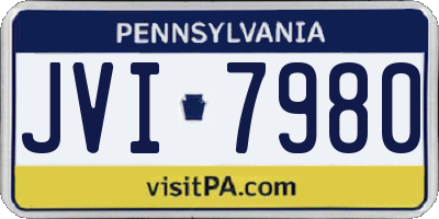 PA license plate JVI7980