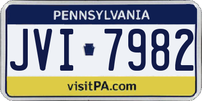 PA license plate JVI7982