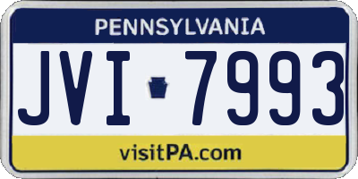 PA license plate JVI7993