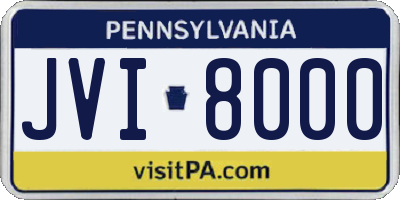 PA license plate JVI8000