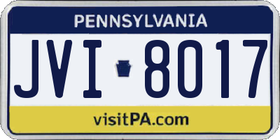 PA license plate JVI8017
