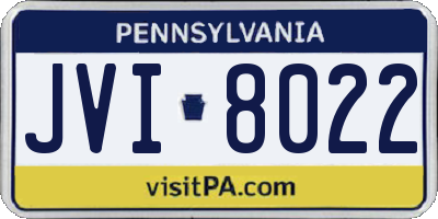 PA license plate JVI8022