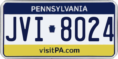 PA license plate JVI8024