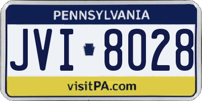 PA license plate JVI8028